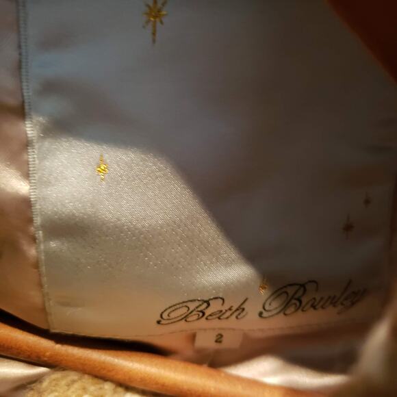 Beth Bowley Woven Jacket Button Snap 3/4 Sleeve - 2 - Picture 6 of 7